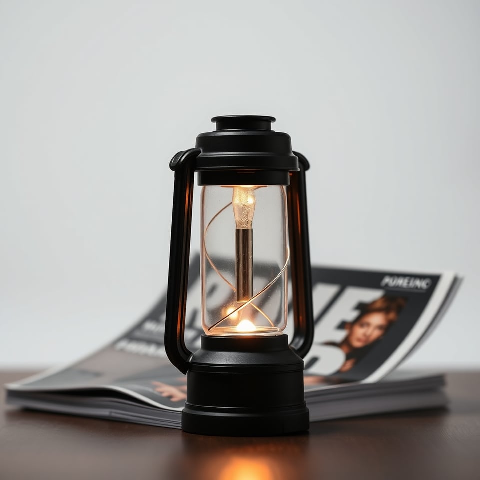 AI-generated product photograph of the Solar Lantern