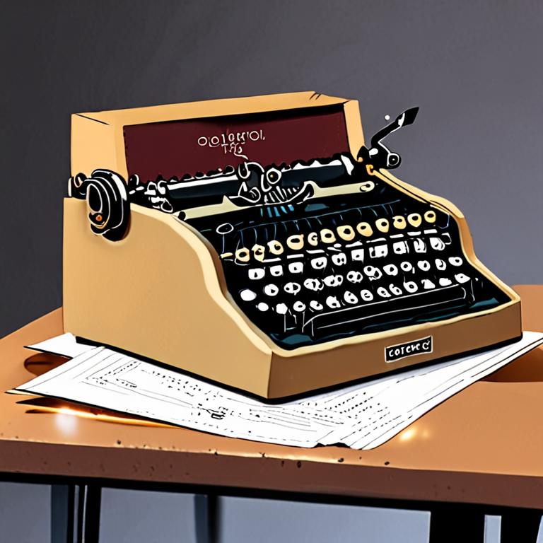 AI-generated picture for The Eternal Unboxer's review of the Lacquered Typewriter