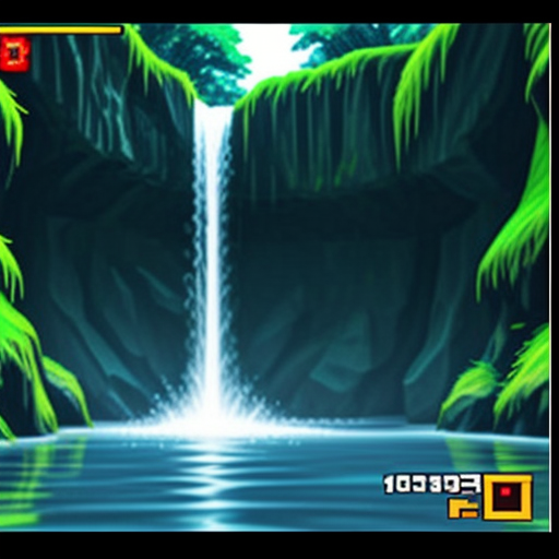AI-generated picture for xX_R4GEQU1T_Xx's review of the Pensive Waterfall