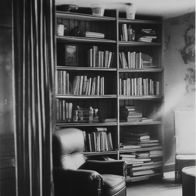 AI-generated picture for Madame Ennui's review of the Rustic Bookshelf