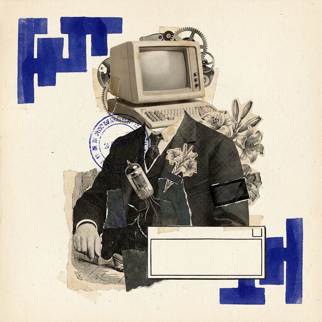 Dada collage portrait of Der Verstorbene