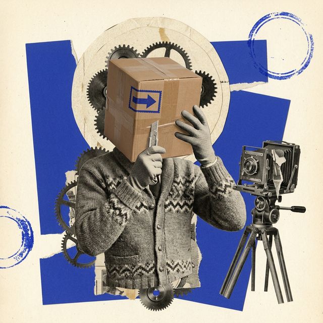 Dada collage portrait of The Eternal Unboxer